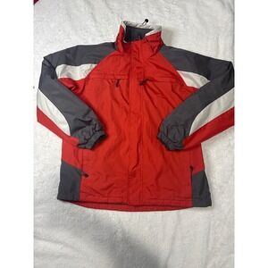 John Bartlett Statements Men's orange Gray Colorblock Zip Up Jacket Size Large